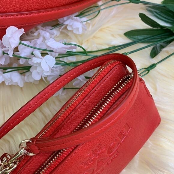 Coach Pebbled Cardinal Leather Kelsey Handbag - Picture 15 of 15